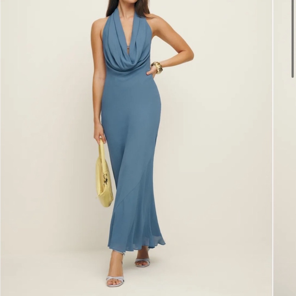 Reformation Lilia Cowl neck dress in Midnight NWT size 2